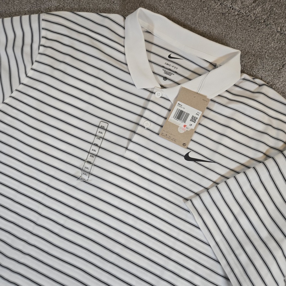 NWT Nike Golf Dri-Fit Performance Polo Men's 2XL Victory Striped DH0829-100